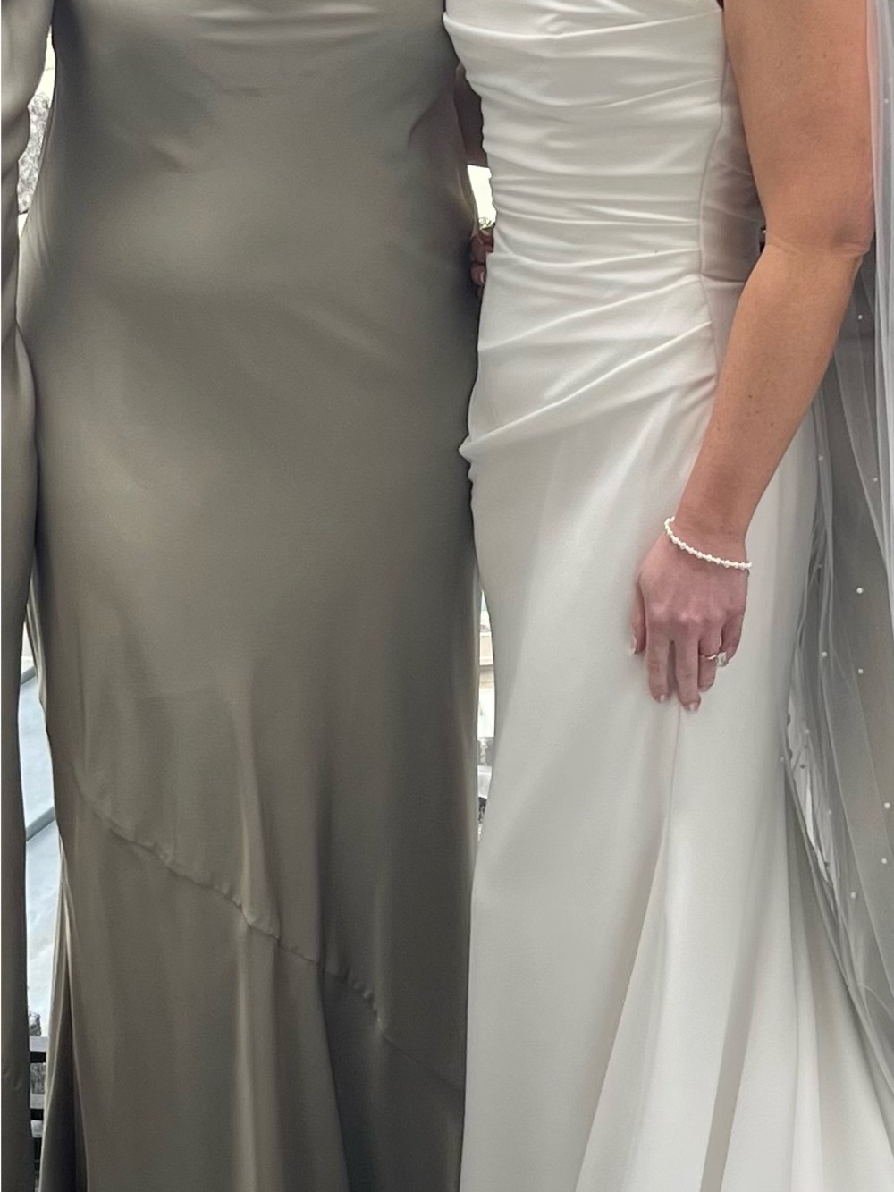 Show me your mumu Tiffany dress maxi in Sage Green; Satin Slip Dress - Picture 4 of 4